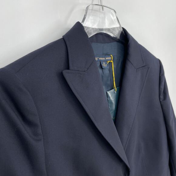 Women’s Brooks Brothers 346 Navy Blue Blazer sz 6 Classic Navy 3 Button Wool - Picture 6 of 12